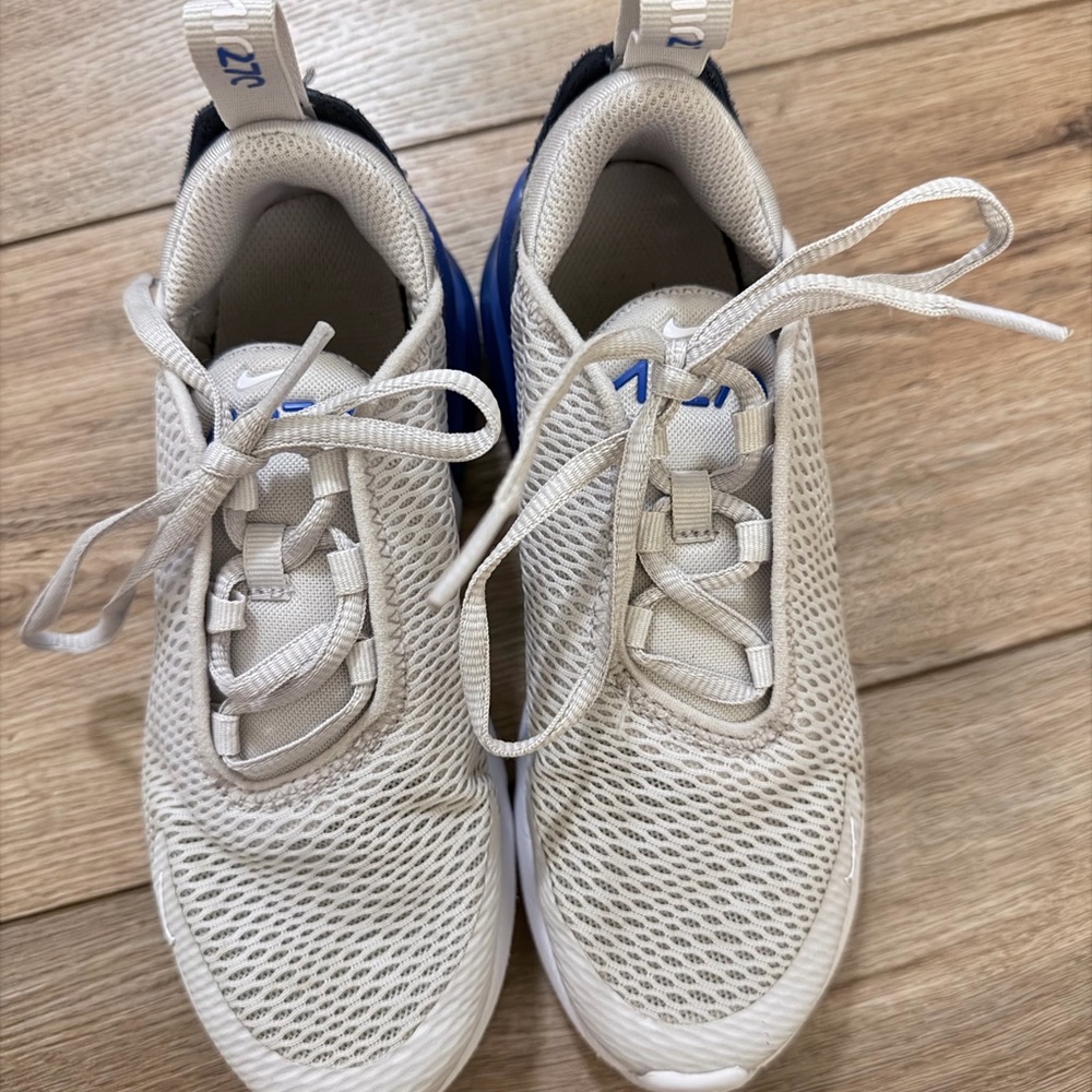 Nike Gray and Blue Air Max  270s